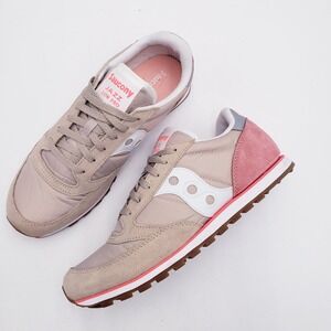 Saucony Jazz Low Pro Tan Pink Sneakers Low Top Lace Up Comfort Womens Size 12